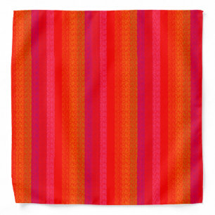 Cheerful Stripes Red Shades Color Overlay Pattern Bandana