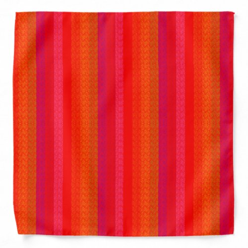 Cheerful Stripes Red Shades Color Overlay Pattern Bandana