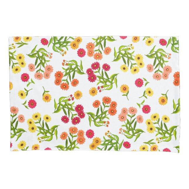 Cheerful Summer Floral Garden Pillowcase (Front)