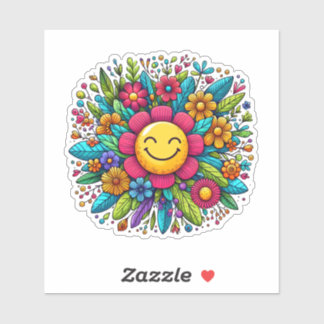 Cheerful Sun Floral Stickers