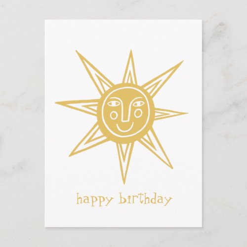 Cheerful Sun HAPPY BIRTHDAY CUSTOM Postcard