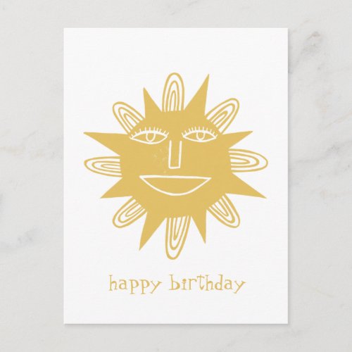 Cheerful Sun HAPPY BIRTHDAY CUSTOM Postcard