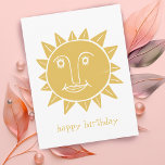 Cheerful Sun HAPPY BIRTHDAY CUSTOM Postcard<br><div class="desc">Add your own text to the front and back,  or change the colors. Take a look at my shop for more!</div>