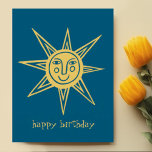 Cheerful Sun HAPPY BIRTHDAY CUSTOM Postcard<br><div class="desc">Add your own text to the front and back,  or change the colors. Take a look at my shop for more!</div>