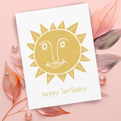 Cheerful Sun HAPPY BIRTHDAY CUSTOM Postcard