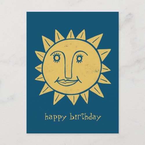 Cheerful Sun HAPPY BIRTHDAY CUSTOM Postcard