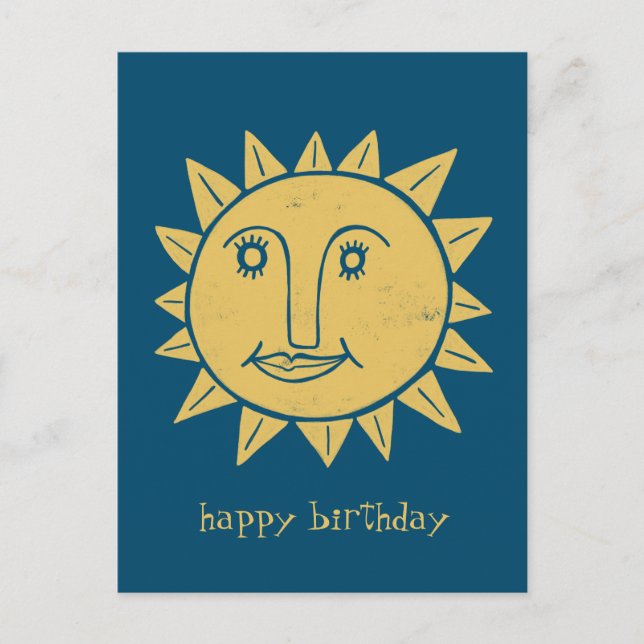 Cheerful Sun HAPPY BIRTHDAY CUSTOM Postcard (Front)