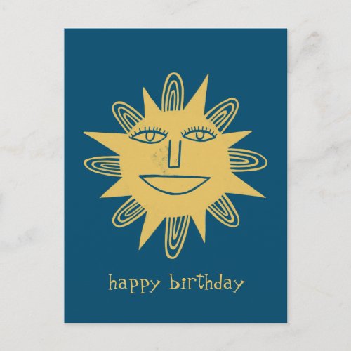 Cheerful Sun HAPPY BIRTHDAY CUSTOM Postcard