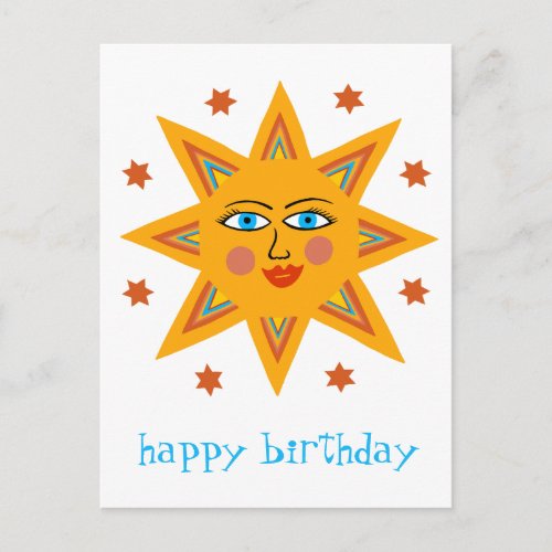 Cheerful Sun HAPPY BIRTHDAY CUSTOM  Postcard