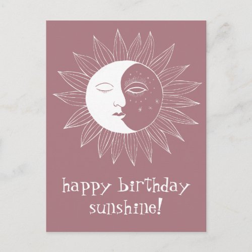 Cheerful Sun  Moon HAPPY BIRTHDAY CUSTOM Postcard