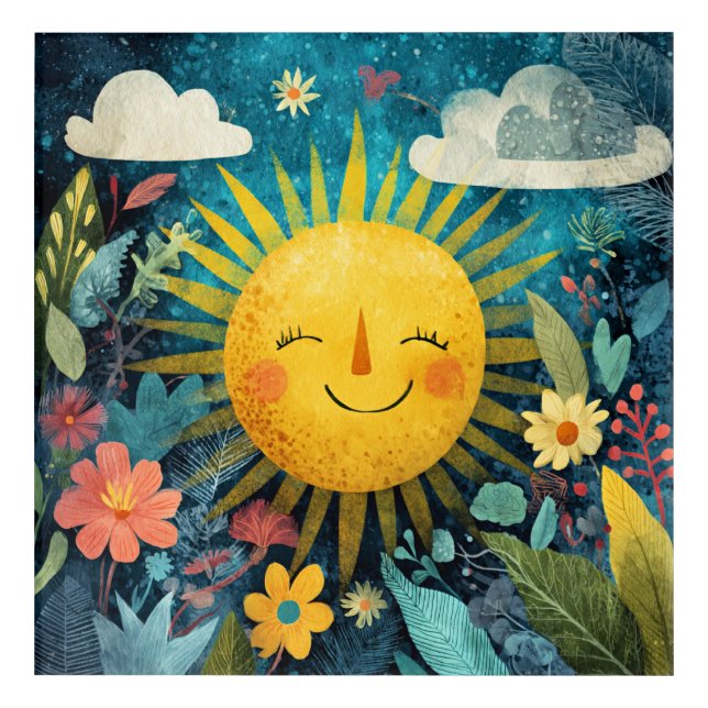 Cheerful Sun Overlooking Garden Acrylic Print (Front)