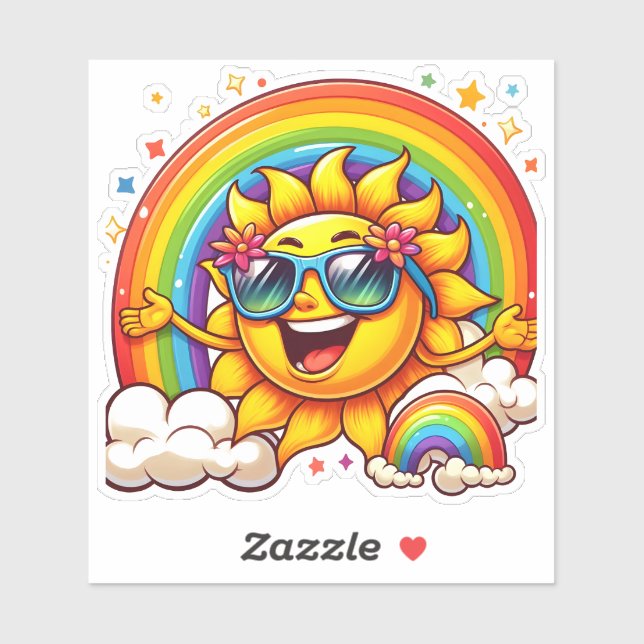 Cheerful Sun Spreading Positivity Sticker (Sheet)