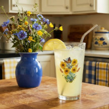 Cheerful Sunflower and Butterfly Bouquet Pint