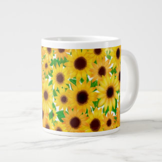 Cheerful Sunflower Blooms Giant Coffee Mug