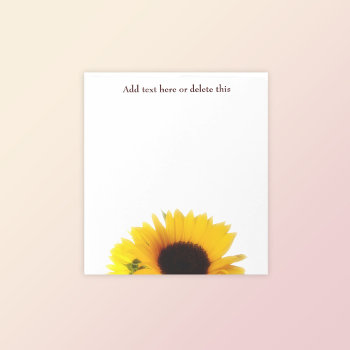 Cheerful Sunflower Floral Notepad by floraluniverses at Zazzle