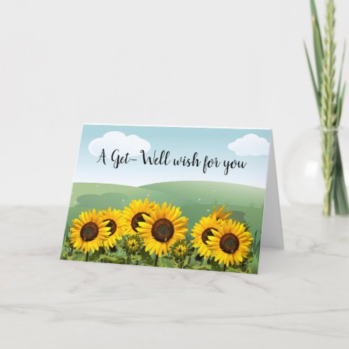 Cheerful Sunflower Get Well Friend  Card