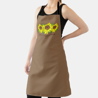 Cheerful Sunflower Rejoice in Lord Inspirational Apron