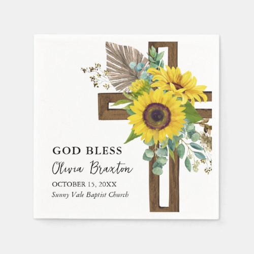 Cheerful Sunflower Rustic Summer Boho Baptism