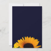 Cheerful Sunflower Save the Date Navy Blue Invitation (Back)