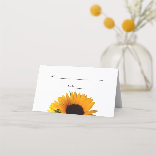 Cheerful Sunflower Wedding Place Card