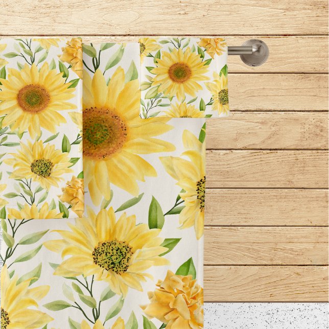 Cheerful Sunflowers Bath Towel Set (Creator Uploaded)