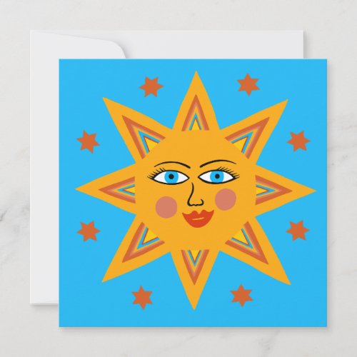 Cheerful Sunshine Smiling Face CUSTOMIZE IT Card