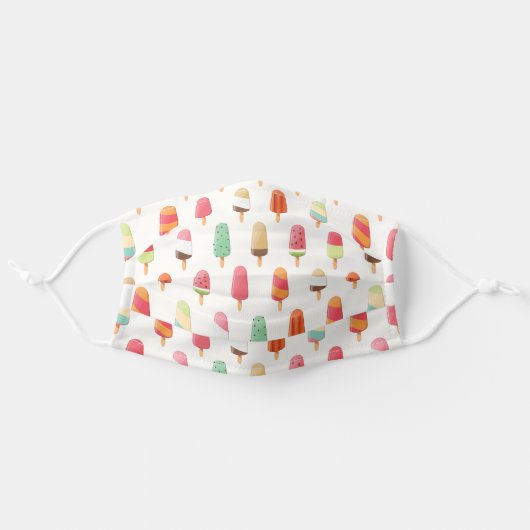 Cheerful Sweets icecreams popsicles Adult Cloth Face Mask (Front, Unfolded)