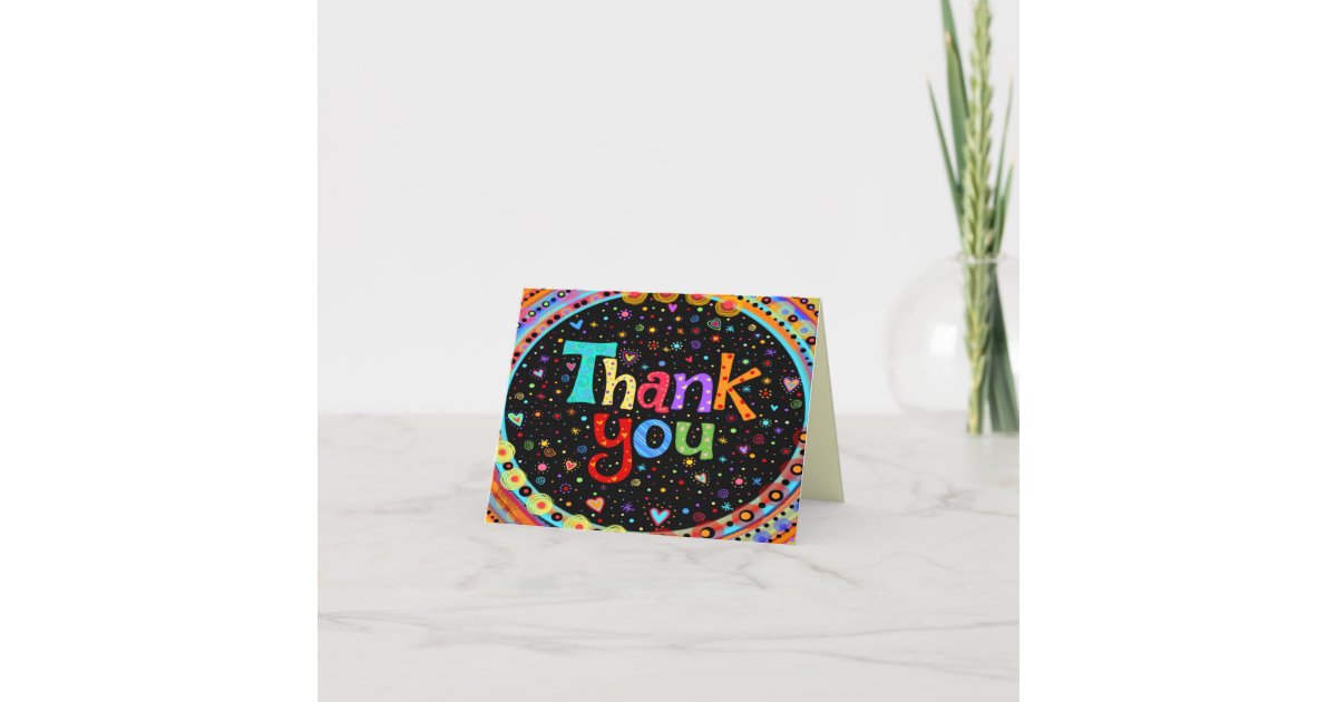 ‘Cheerful Thank You’ Inspirivity Thank You Card | Zazzle.com