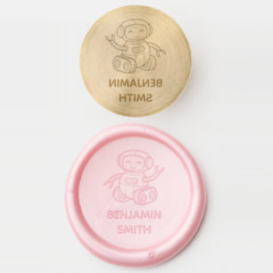 Cheerful Toy Robot Custom Name Wax Seal Stamp