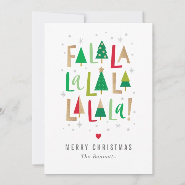 Cheerful Trees Christmas Holiday Photo Card (Front)