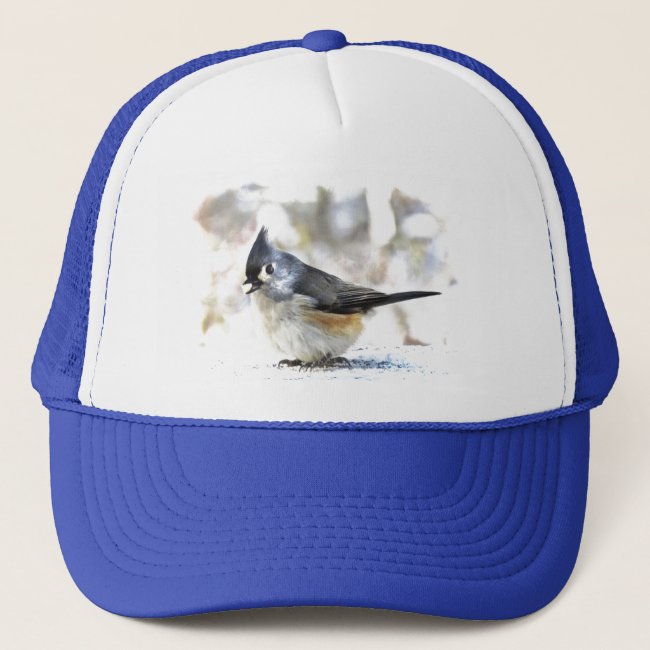 Cheerful Tufted Titmouse Bird Hat