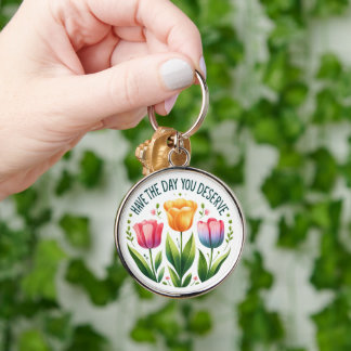 Cheerful Tulip - Inspirational Floral Keychain