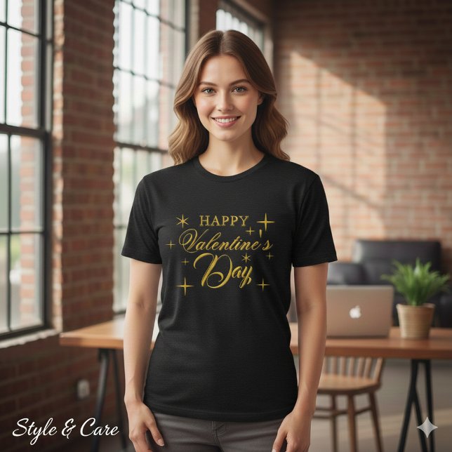 Cheerful Valentines Day Graphic Navy Blue Tri-Blend Shirt (Cheerful Valentines Day Graphic Navy Blue Tri-Blend Shirt)