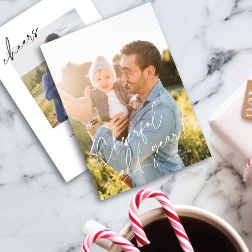 Cheerful Vibes All Year Holiday Photo Card