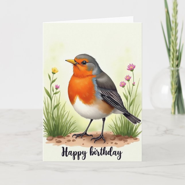 Cheerful Vibrant Bird Card (Front)