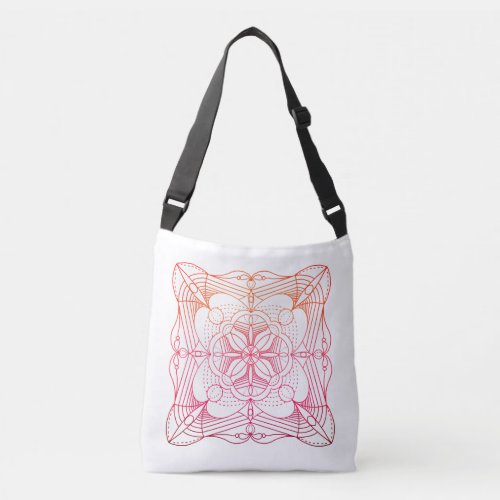 Cheerful warm colored mandala crossbody bag