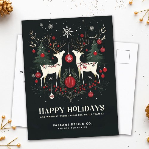 Cheerful Warm Scandinavian Christmas Business Holiday Postcard