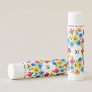 Cheerful Watercolor Florals Lip Balm