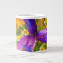 Cheerful Watercolor Spring Flowers Jumbo Mug