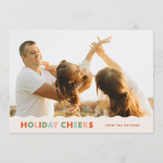 Cheerful Waves - Simple and Colorful Photo Holiday Card