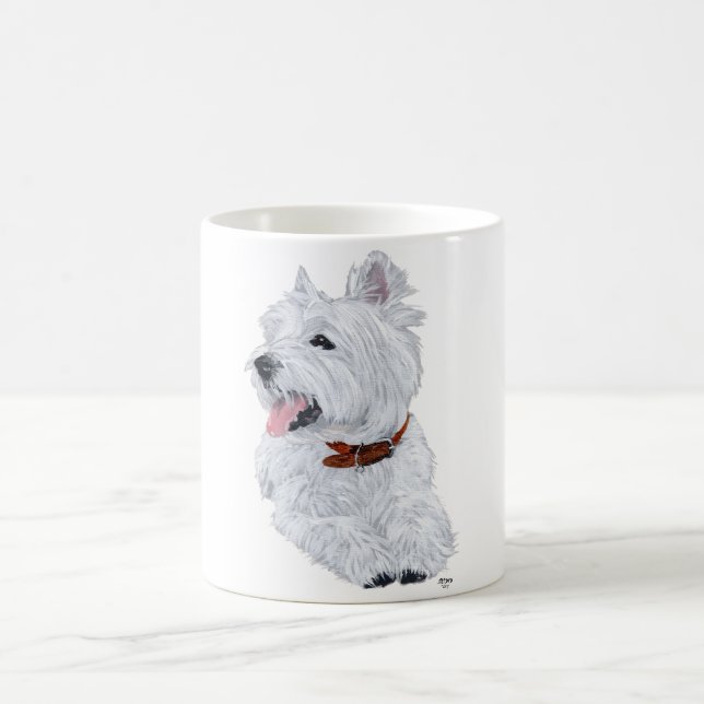 Cheerful West Highland White Terrier Coffee Mug (Center)