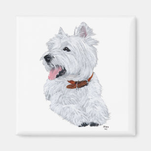 Cheerful West Highland White Terrier Magnet