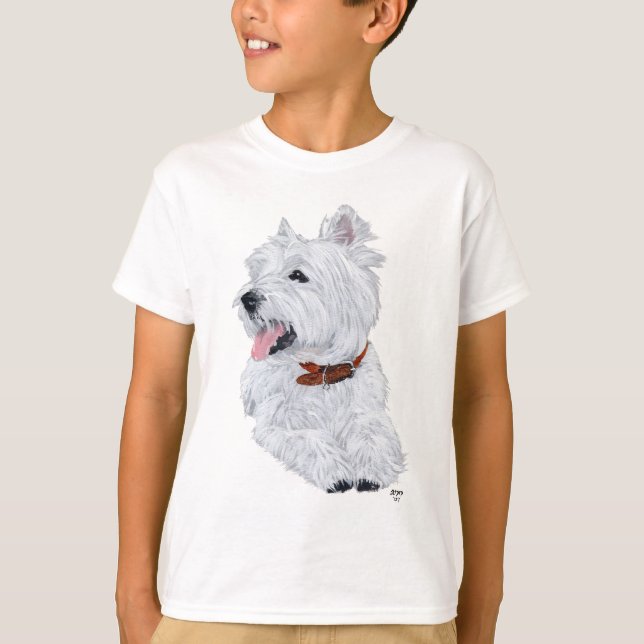 Cheerful West Highland White Terrier T-Shirt (Front)