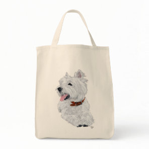Cheerful West Highland White Terrier Tote Bag