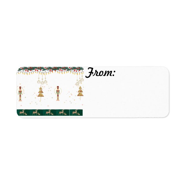 Cheerful ,whimsical holiday  label (Front)