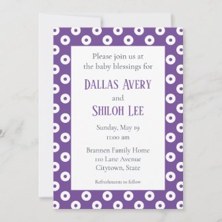 Cheerful Whimsy Purple Polka-Dot Twin Baby Blessing