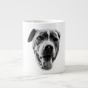 Cheerful Wink Pitbull Mix—Close Face Giant Coffee Mug