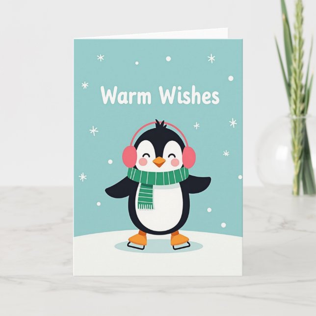 Cheerful Winter Bird Card (Front)