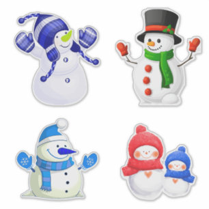 Cheerful Winter Snowmen Collection Sticker