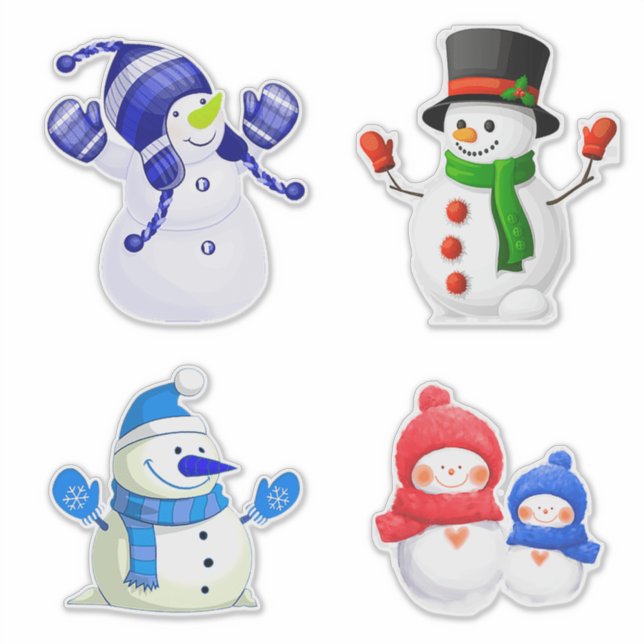Cheerful Winter Snowmen Collection Sticker (Front)